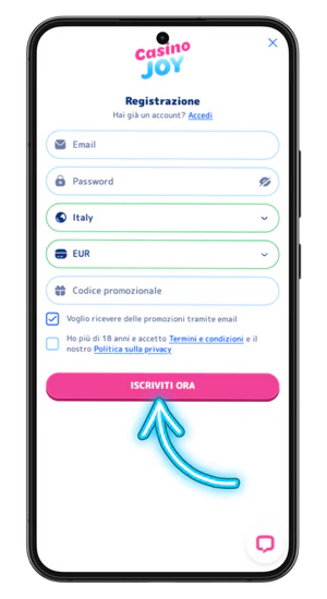 Form registrazione